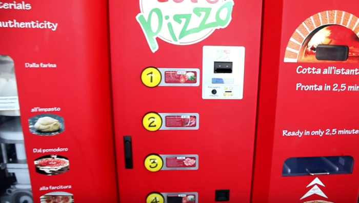 A pizza vending machine in Italy.