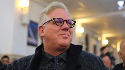 TV personality Glenn Beck attends a church service in Slovakia.