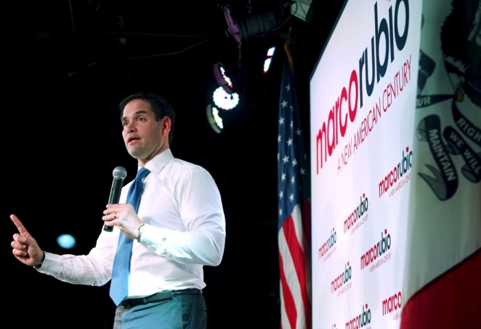 U.S. Republican presidential candidate Senator Marco Rubio (R-Fla.) speaks during a campaign event at the Maintenance Shop at Iowa State University in Ames, Iowa, December 10, 2015.