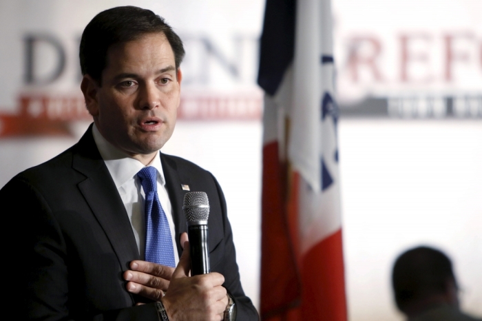 U.S. Republican presidential candidate Senator Marco Rubio (R-Fla.) speaks at a Defend and Reform Veterans and Military Town Hall at Noah's Event Venue in West Des Moines, Iowa, December 10, 2015.