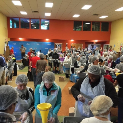 Volunteers packed 240,000 meals, wrapped gifts and collected warm coats for New Jersey's underprivileged families at the Liquid Church Christmas Outreach event, which took place at eight outreach locations including Nutley, Jersey City, Parsippany, Hillsborough, Somerset, Elizabeth, Garwood, and Mountainside, December 5, 2015.