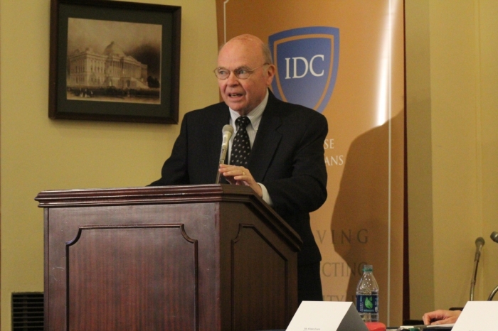 Dr. Gregory Stanton speaks at an In Defense of Christians event in Washington, D.C. on Dec. 16, 2015.