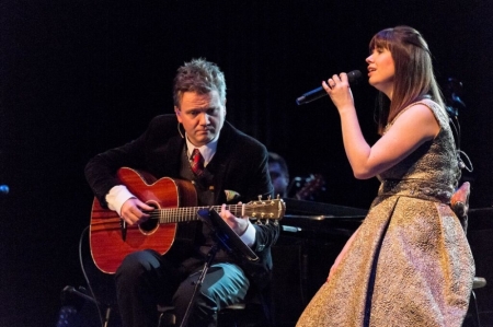 The Gettys "Joy-An Irish Christmas" on stage shot of Keith and Kristyn Getty.