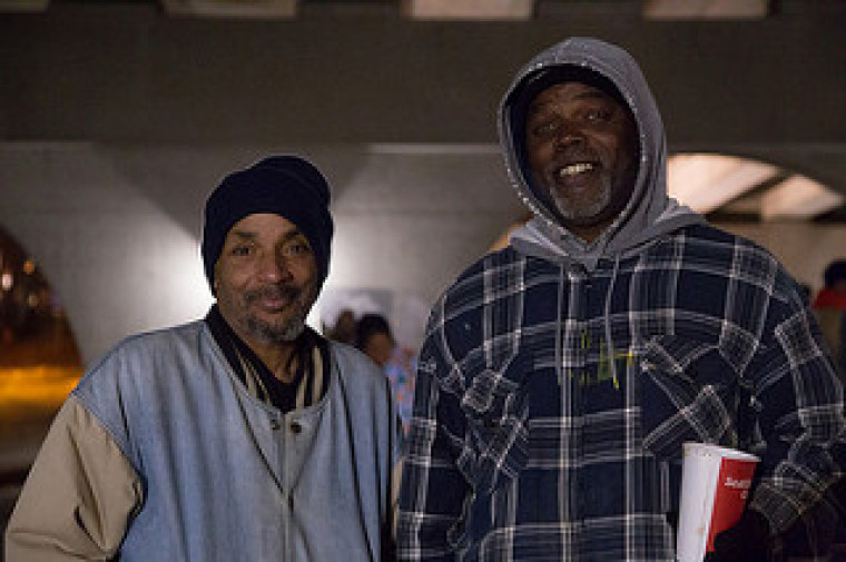 The Bridge Inc. is an outreach ministry run by Candy Christmas which serves the homeless and needy beneath Nashville's Jefferson Street Bridge, Nashville, Tennessee, March, 2015.
