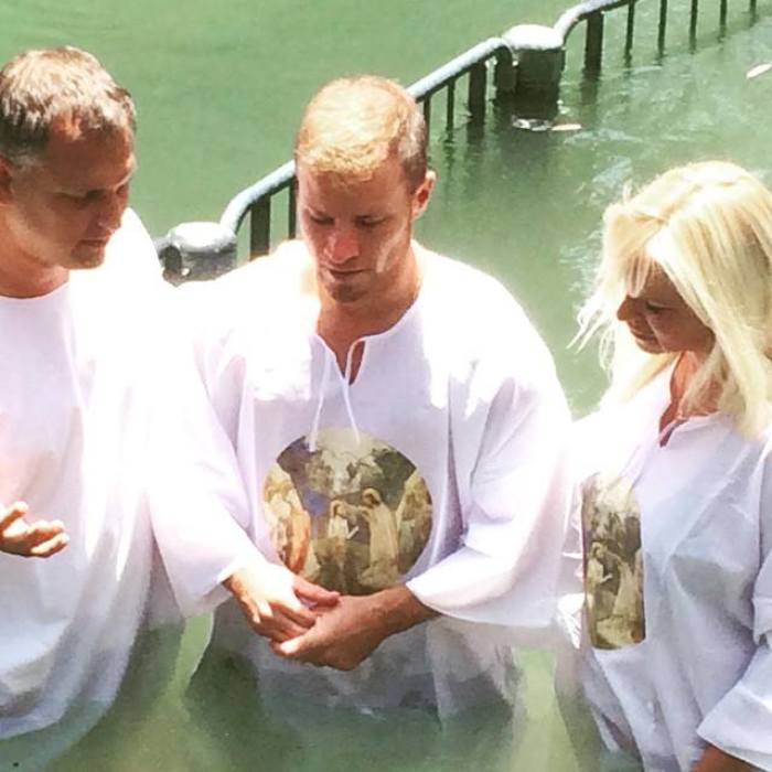 Brian Littrell and wife Leighanne get baptized in the Jordan river