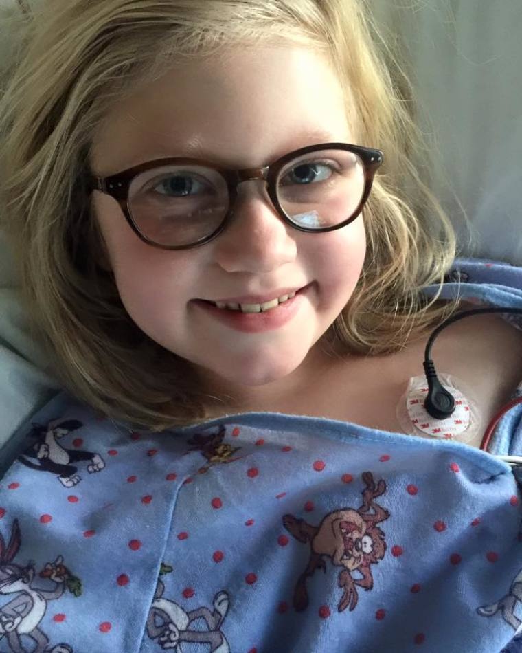 Grace Ana, daughter of singer Natalie Grant, seen in a hospital bed at Swedish Medical Center in Seattle, Washington, December 2015.
