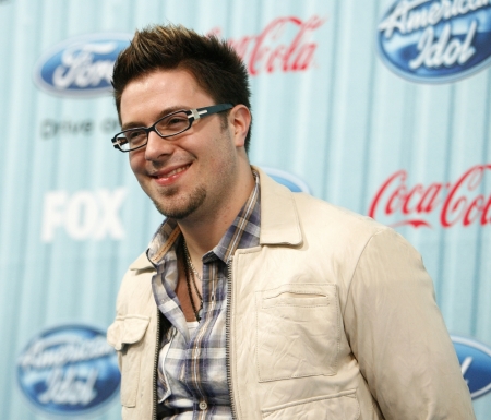 Performer Danny Gokey poses at the party for the 12 finalists of the television show "American Idol" in Los Angeles, California, March 5, 2009.