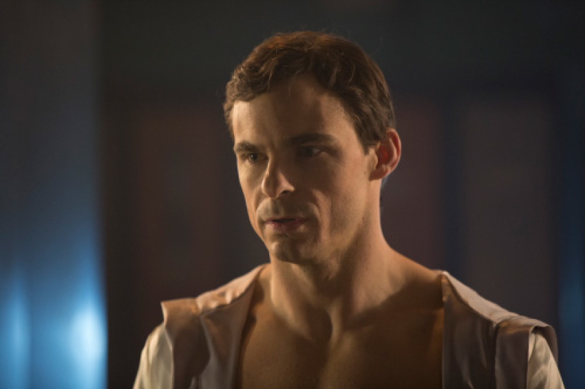 Brett Granstaff on the set of "The Masked Saint."