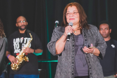 Dr. Alveda King, niece of Rev. Martin Luther King Jr., leads prayer at OneVoiceDC 2015