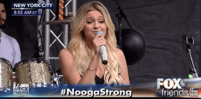 Kelsea Ballerini performs 'Amazing Grace' at a concert in July 2015, which was covered by Fox News Channel.