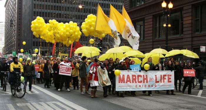 The 2014 March for Life in Chicago, Illinois.