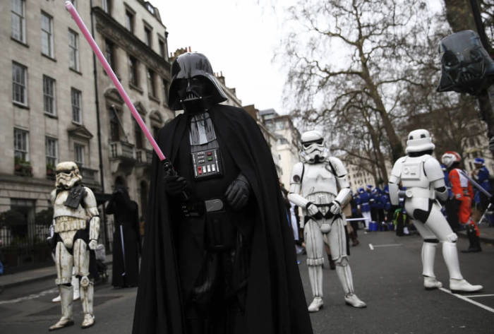 Participants dressed as characters from Star Wars parade during the New Year's Day Parade in London, England, January 1, 2016.