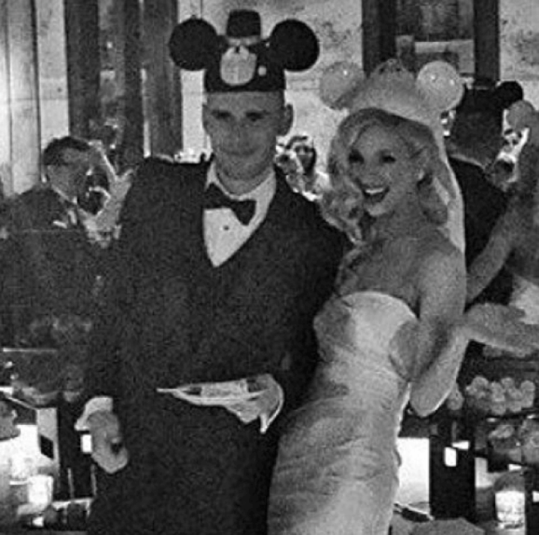 Colton Dixon and Annie Coggeshall pose at their wedding in Nashville, Tennessee, January 2016.