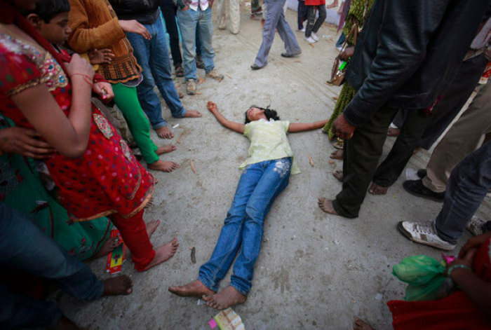 Exorcism ritual in the Indian state of Madhya Pradesh in January 27, 2013.