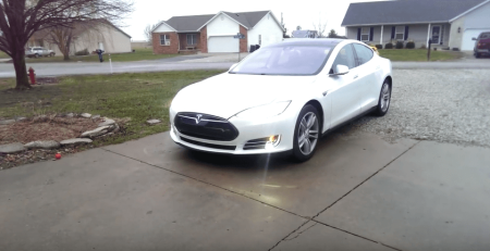 A Tesla Model vehicle whose 