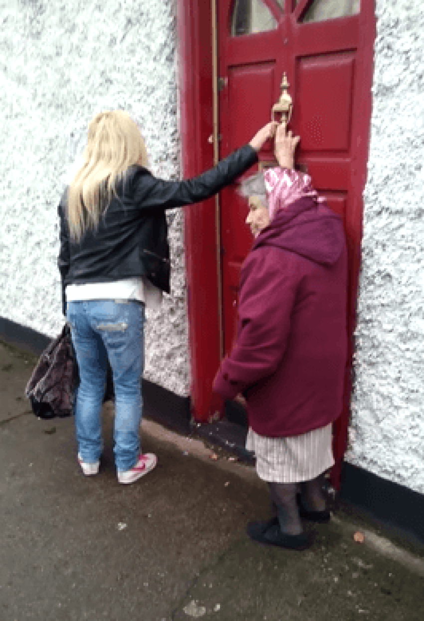82-year-old woman plays a prank.