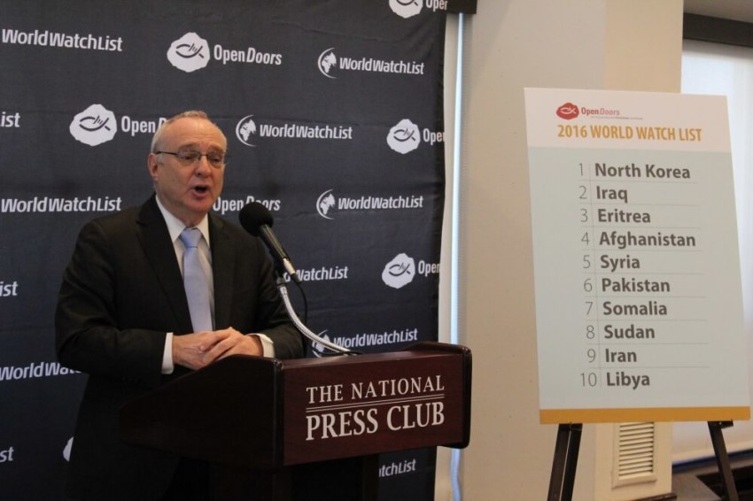 Rabbi David Saperstein, the U.S. State Department's Ambassador at-Large for International Religious Freedom, speaks at a press conference to introduce the 2016 Open Doors World Watch List at the National Press Club in Washington, D.C. on Jan. 13, 2016.