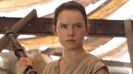 Daisy Ridley as Rey in "Star Wars: The Force Awakens"