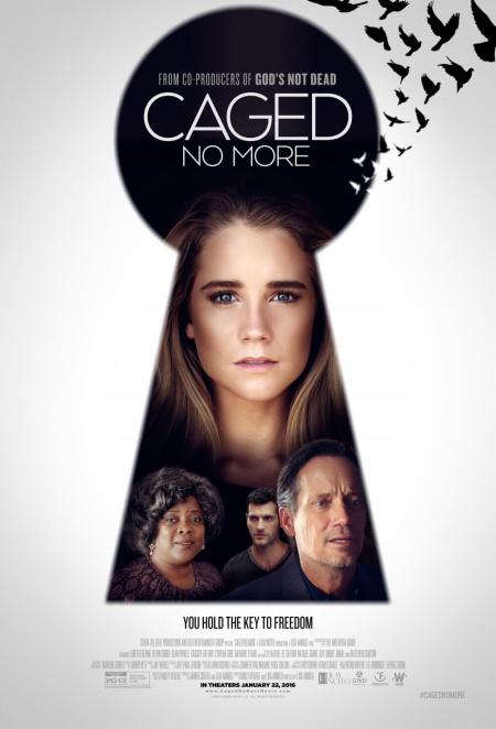 Poster art for "Caged No More," a film to bring awareness to human trafficking.