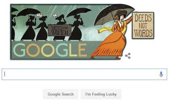 Google Doodle of American suffragist Alice Paul, posted in January 2016.