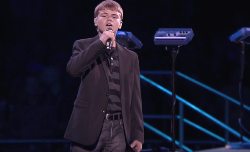 Colton Burpo sings "Heaven" at Trinity Fellowship Church of Amarillo, Texas.