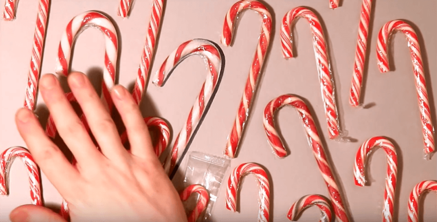 A group of candy canes is one of ten optical illusions rendered by artist Howard Lee.