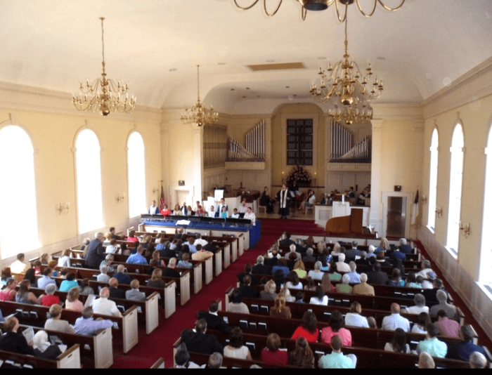 A worship service held at Central Presbyterian Church of Athens, Georgia.