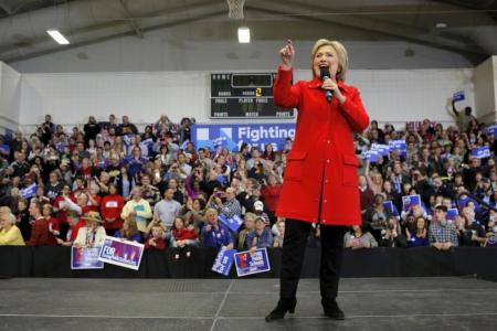U.S. Democratic presidential candidate Hillary Clinton speaks during a "Get Out to Caucus" rally in Cedar Rapids, Iowa January 30, 2016.
