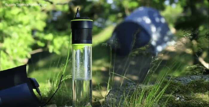 A water bottle that creates its own water from the humidity in the air.