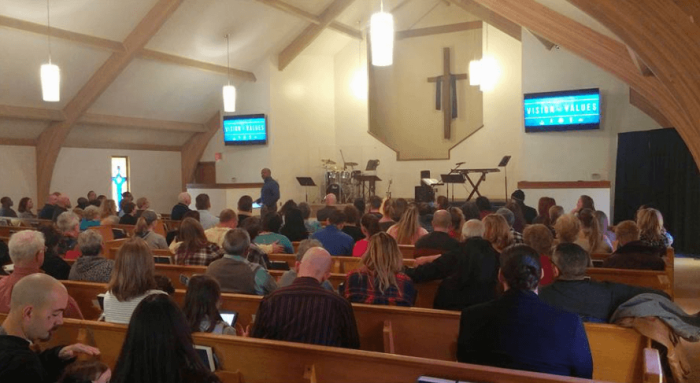 The first worship service of the Mending Place at South City, a church created from the merger of Mending Place Church and South City Southern Baptist Church, both of Wichita, Kansas, on Sunday, January 31, 2016.