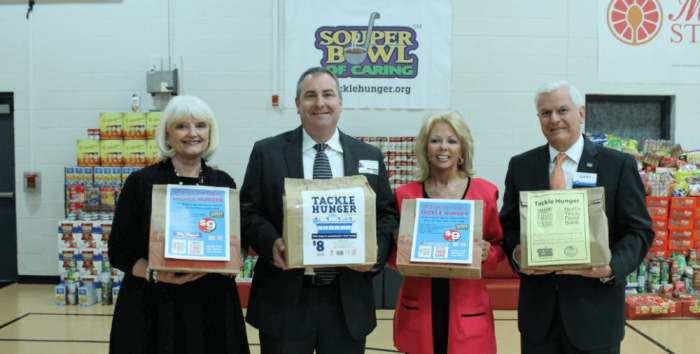 North Texas grocery retailers with the Hunger Bags customers can purchase at the register. The grocers' bag effort is part of the 2016 Souper Bowl of Caring.