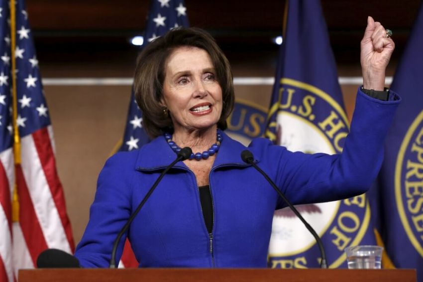 Credit : U.S. House Minority Leader Nancy Pelosi, D-Calif., gestures as she talks optimistically about Democrats' chances in down-ticket races in 2016, during her weekly news conference at the U.S. Capitol in Washington January 7, 2016.