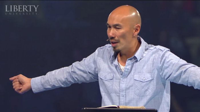 Author and church planter Francis Chan speaking at Liberty University.