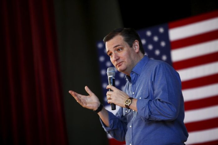 U.S. Republican presidential candidate Ted Cruz attends a campaign event in Peterborough, New Hampshire February 7, 2016.
