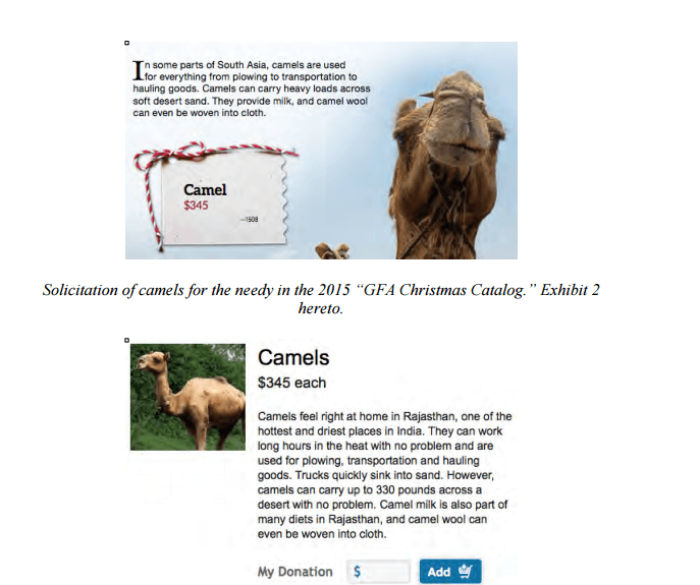 Gospel for Asia's 'Camels for the Needy' campaign.