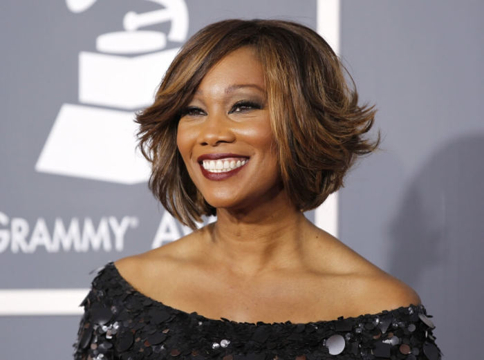 Yolanda Adams poses on arrival at the 53rd annual Grammy Awards in Los Angeles, California, February 13, 2011.