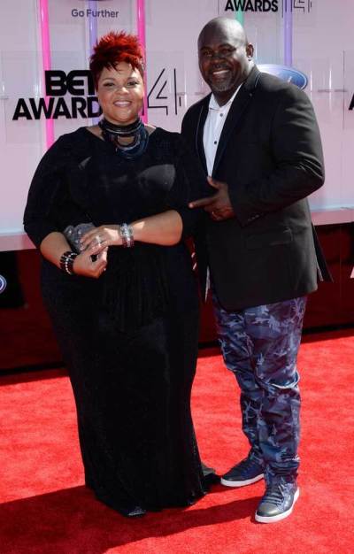 Actor David Mann and his wife Tamela arrive at the 2014 BET Awards in Los Angeles, California June 29, 2014.