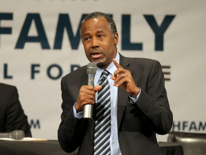 U.S. Republican presidential candidate Ben Carson speaks during the Faith and Family Presidential Forum at Bob Jones University in Greenville, South Carolina February 12, 2016.