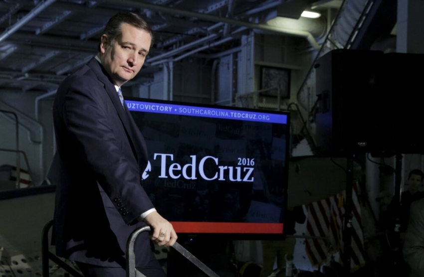 U.S. Republican presidential candidate Senator Ted Cruz (R-TX) walks from the stage at a campaign event on the USS Yorktown in Mount Pleasant, South Carolina February 16, 2016.