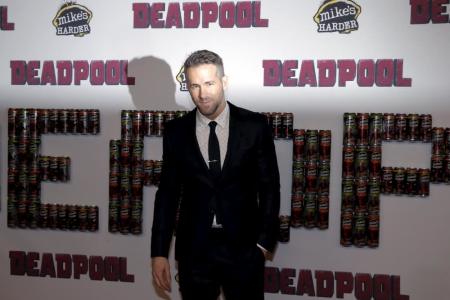 Actor Ryan Reynolds arrives for the premiere of "Deadpool" in New York, February 8, 2016.
