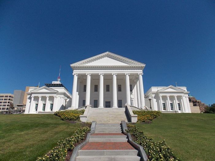 The Virginia State House in Richmond, Virginia