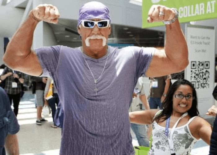 Hulk Hogan poses at the Los Angeles Convention Center