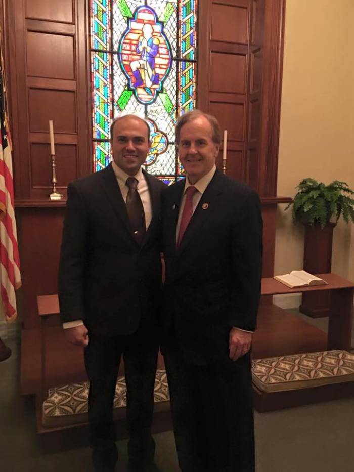 Saeed Abedini (L) and Congressman Robert Pittenger in a photo posted on February 25, 2016.