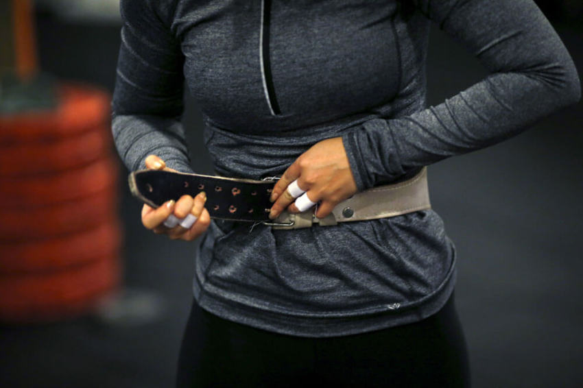 Kim Jin-ah, 31, takes part in a crossfit class at a gym in Seoul, September 11, 2015.