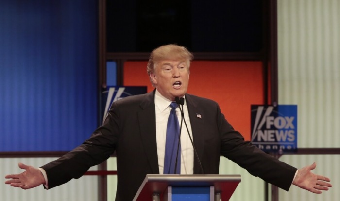 Republican U.S. presidential candidate Donald Trump speaks at the U.S. Republican presidential candidates debate in Detroit, Michigan, March 3, 2016.
