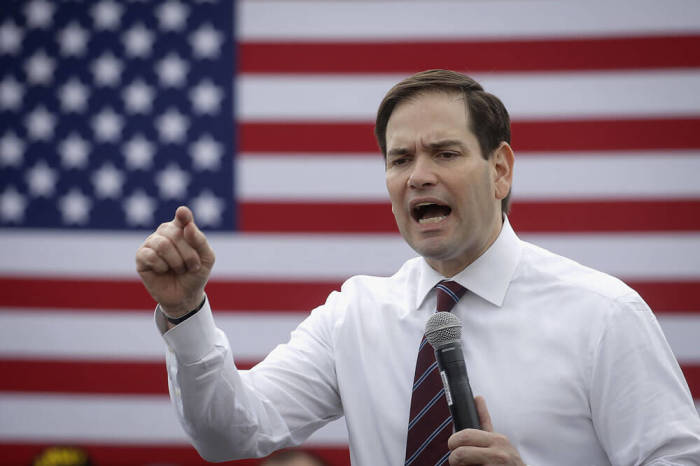 U.S. Senator and Republican presidential candidate Marco Rubio speaks during a campaign stop in Largo, Florida, March 12, 2016.