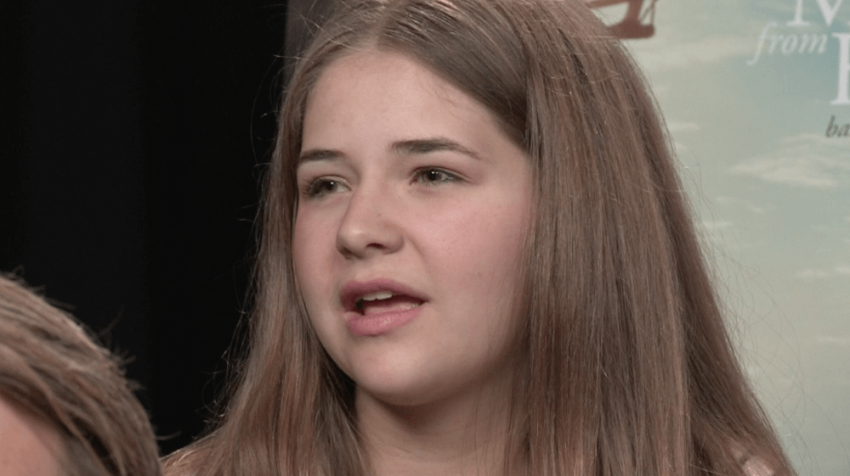 Annabel Beam talks Heaven on promotional tour for "Miracles from Heaven," Dallas, Texas, 2016.