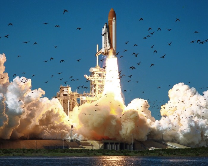 NASA's Space Shuttle Challenger lifts off from Kennedy Space Center in this NASA handout, Merritt Island, Florida, January 28, 1986.