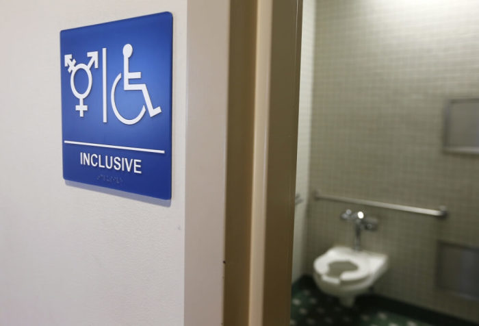 A gender-neutral bathroom is seen at the University of California, Irvine in Irvine, California, September 30, 2014. The University of California will designate gender-neutral restrooms at its 10 campuses to accommodate transgender students, in a move that may be the first of its kind for a system of colleges in the United States.