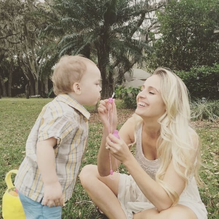 Krystal Stewart with her soon to be adopted son in this undated photo.